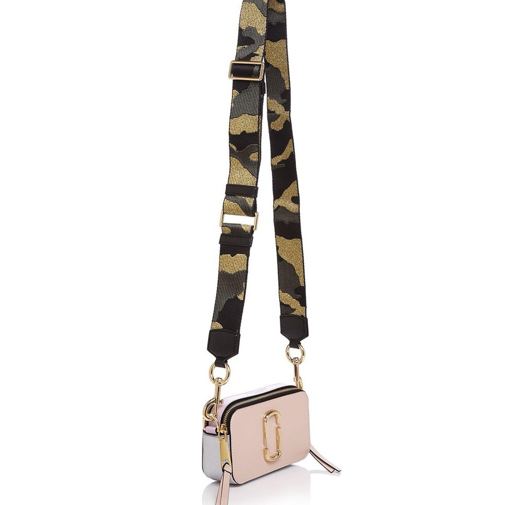 Marc Jacobs Pink and White camera Crossbody Bag with Adjustable Strap